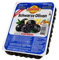 Schwarze Oliven Sper m. Stein 24x400g vak.