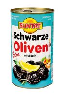 Schwarze Oliven Extra m. Stein 6x1275ml-800g Do.